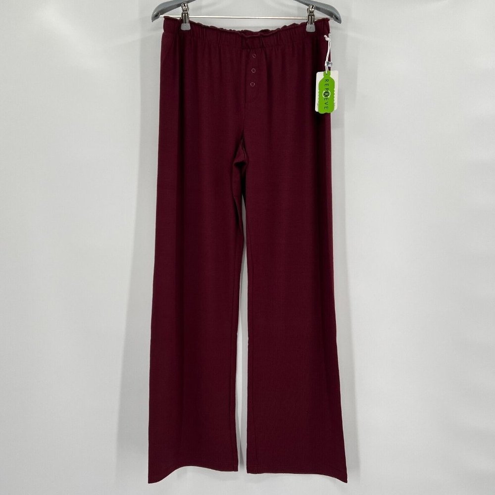 PJ Salvage Reloved Jersey Lounge Pajama Pants sz M Port Burgundy RIRLP NWT